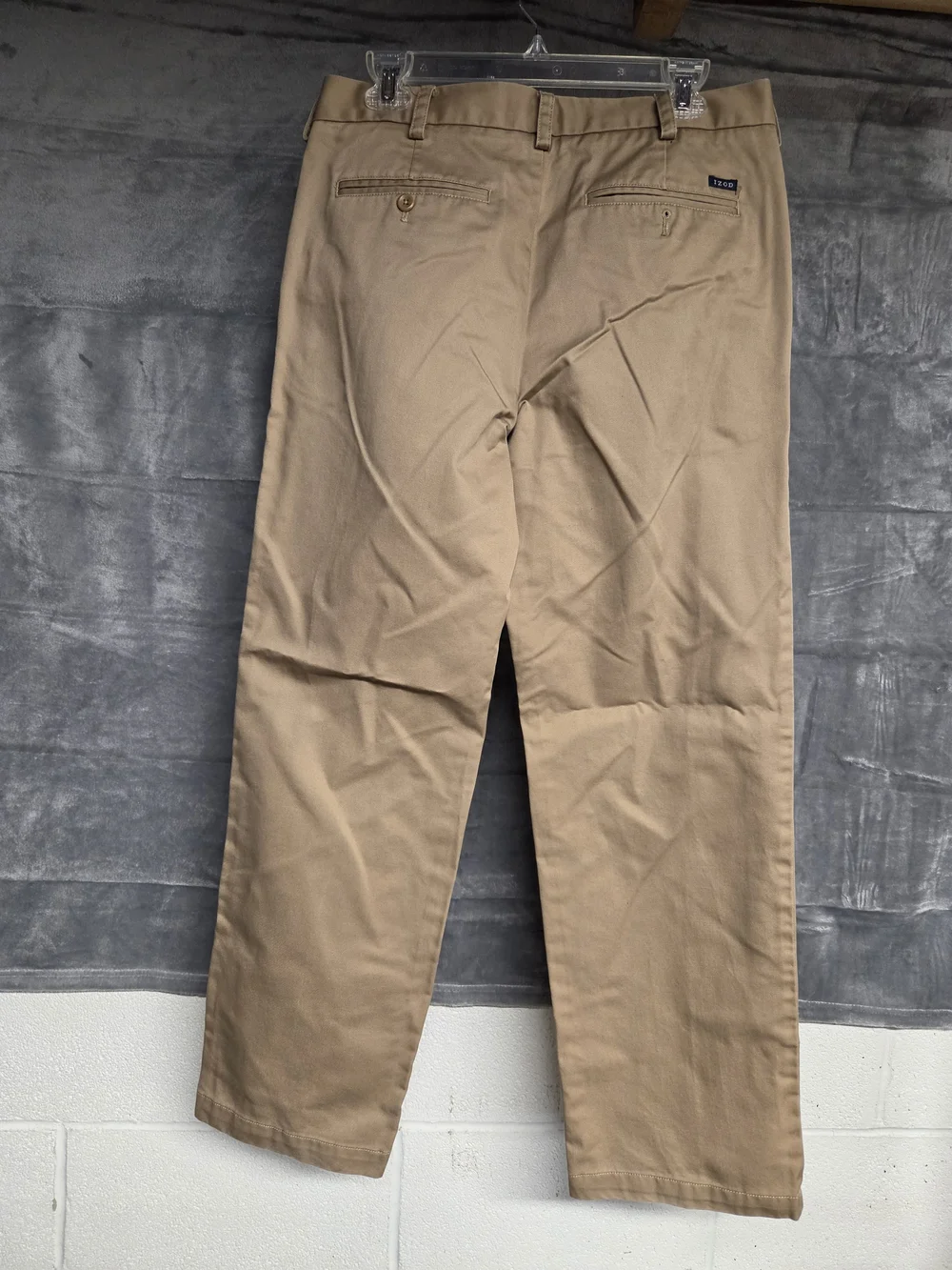 Izod Men's Tan Chino Pants - Classic Straight Leg, 32×32